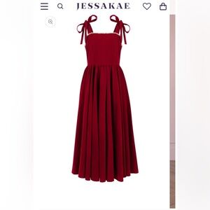 JessaKae maroon pearl bow dress